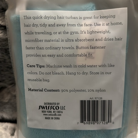 SPA BELLA MICROFIBER HAIR TURBAN NWT! COLOR BLUE… - Picture 2 of 4